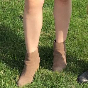 Beige Suede Booties
